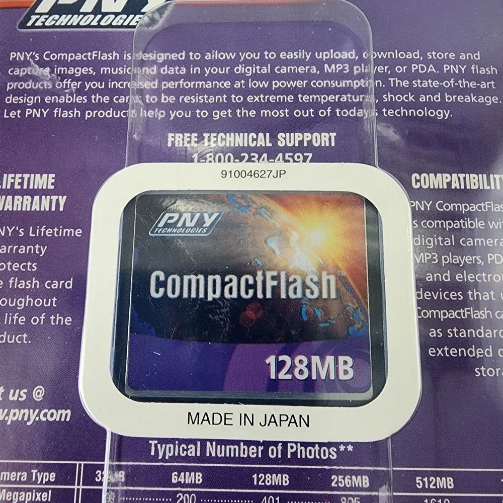 PNY 128‎ MB Compact Flash Memory Card - VGC (P-CF128-RF)
